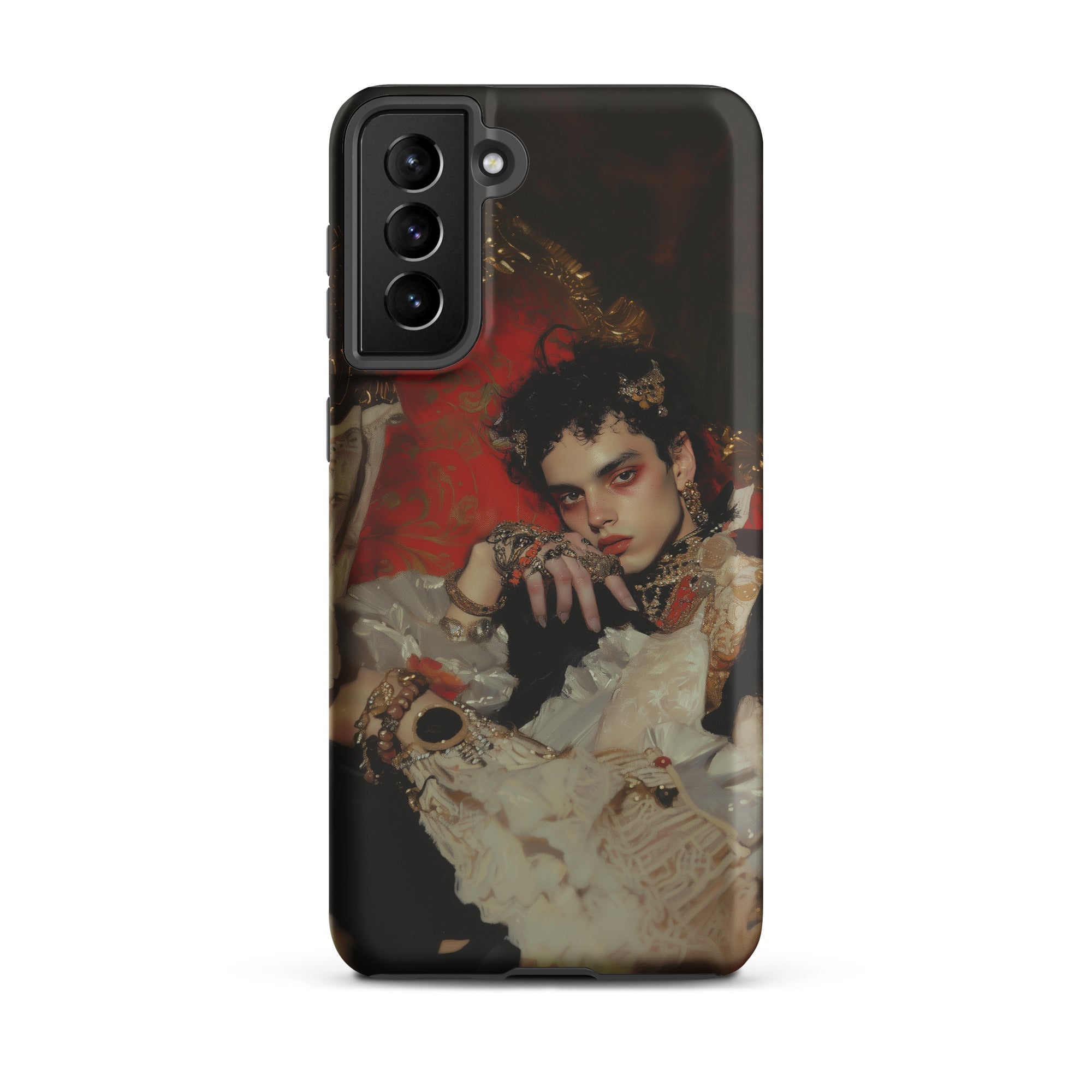 Santino Queer Vampire King Samsung Case, Galaxy S21 Plus / Matte, Smartphone Dark Colored Protective Case Ornate Portrait Person