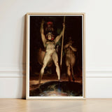 Satan Leading His Legions - Thomas Lawrence Art Print / Canvas Framed Reproduction Classical Painting Muscular Nude Warrior Dynamic, Ember