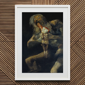 Saturn Devouring His Son - Francisco De Goya Art Print, 20x30’’ / 51x76cm / White Frame / 2’’ Matboard, Framed Print Francisco Goya’s