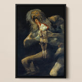 Saturn Devouring His Son - Francisco De Goya Art Print / Canvas, 12x17’’ / A3 / Black Frame, Posters Prints & Visual Artwork, Toby Leon