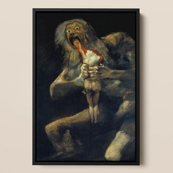 Saturn Devouring His Son - Francisco De Goya Art Print / Canvas, 12x17’’ / A3 / Black Frame, Posters Prints & Visual Artwork, Toby Leon