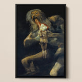 Saturn Devouring His Son - Francisco De Goya Art Print / Canvas Black-framed Reproduction Francisco Goya’s ?The Sleep Reason Produces Saturn D