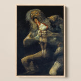 Saturn Devouring His Son - Francisco De Goya Framed Canvas, 12x18’’ / 31x46cm / Natural Floating Frame, Framed Print Goya’s Saturn Son