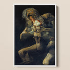 Saturn Devouring His Son - Francisco De Goya Framed Canvas, 12x18’’ / 31x46cm / White Floating Frame, Painting Saturn Son