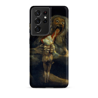 Saturn Devouring His Son - Francisco De Goya Phone Case Samsung Galaxy S21 Ultra / Matte Black Phone Case Dark Dramatic Painting Grotesque