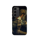 Saturn Devouring His Son - Francisco De Goya Phone Case Samsung Galaxy S23 / Matte Black Phone Case Dark Dramatic Painting Monstrous Figure