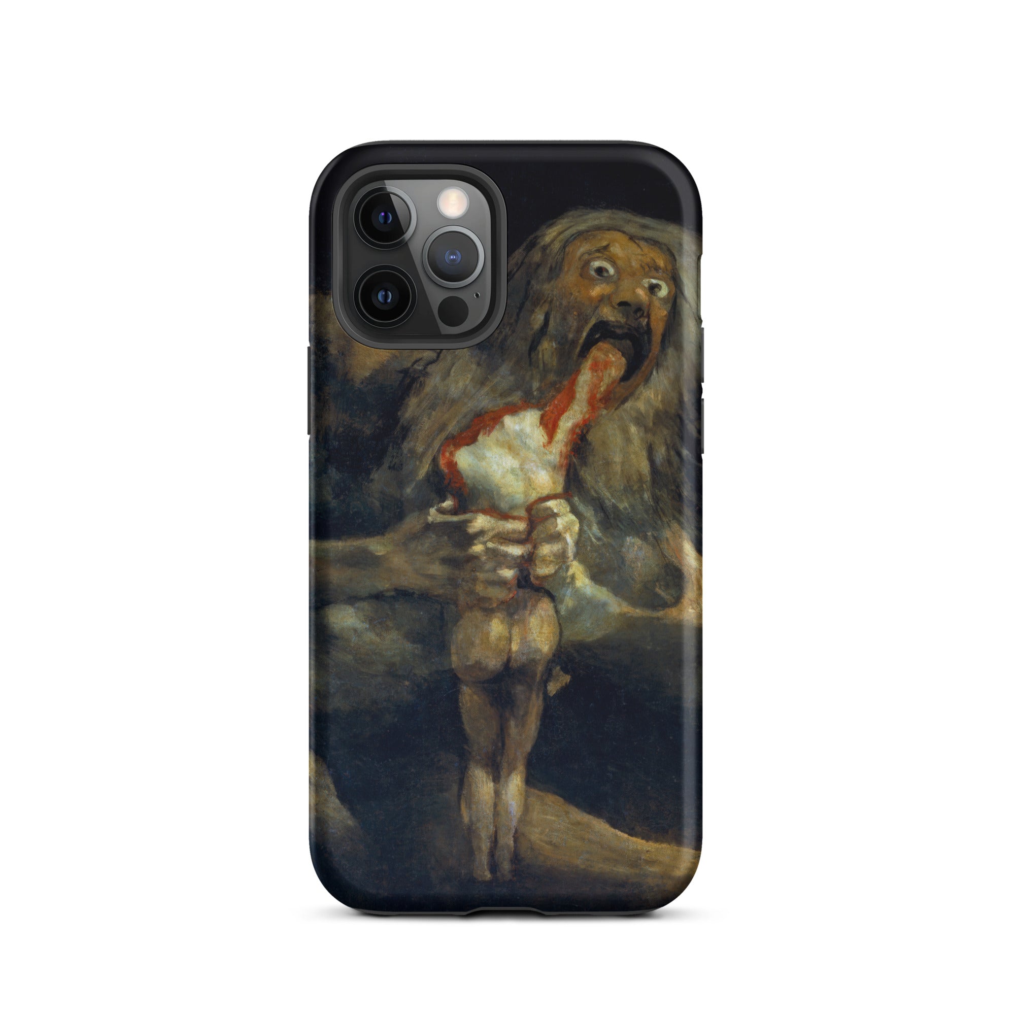 Saturn Devouring His Son - Francisco Goya Iphone Case, 12 Pro / Matte, Black Smartphone Case Painting Giant Human