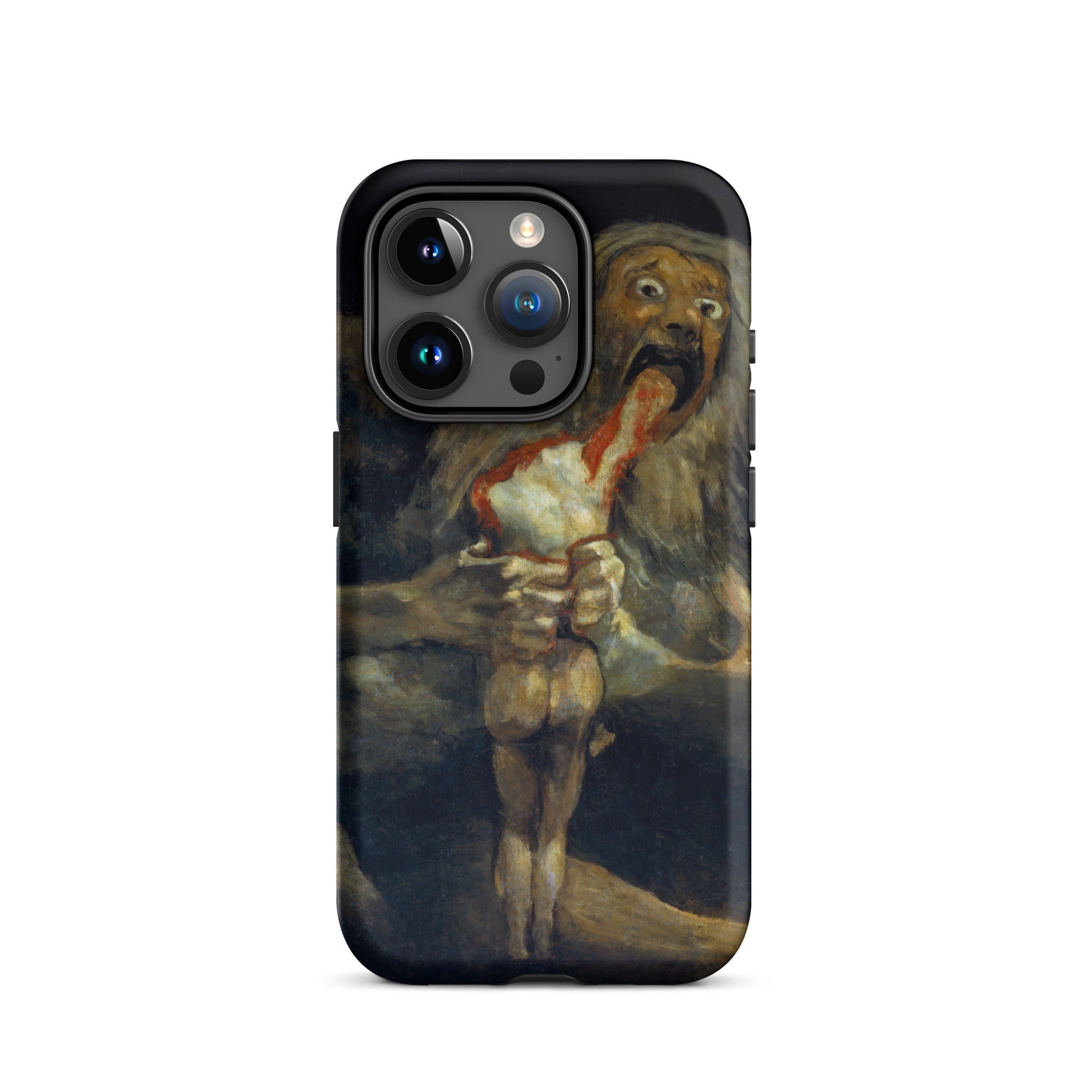 Saturn Devouring His Son - Francisco Goya Iphone Case, 15 Pro / Matte, Black Smartphone Case Gruesome Painting Saturn Son