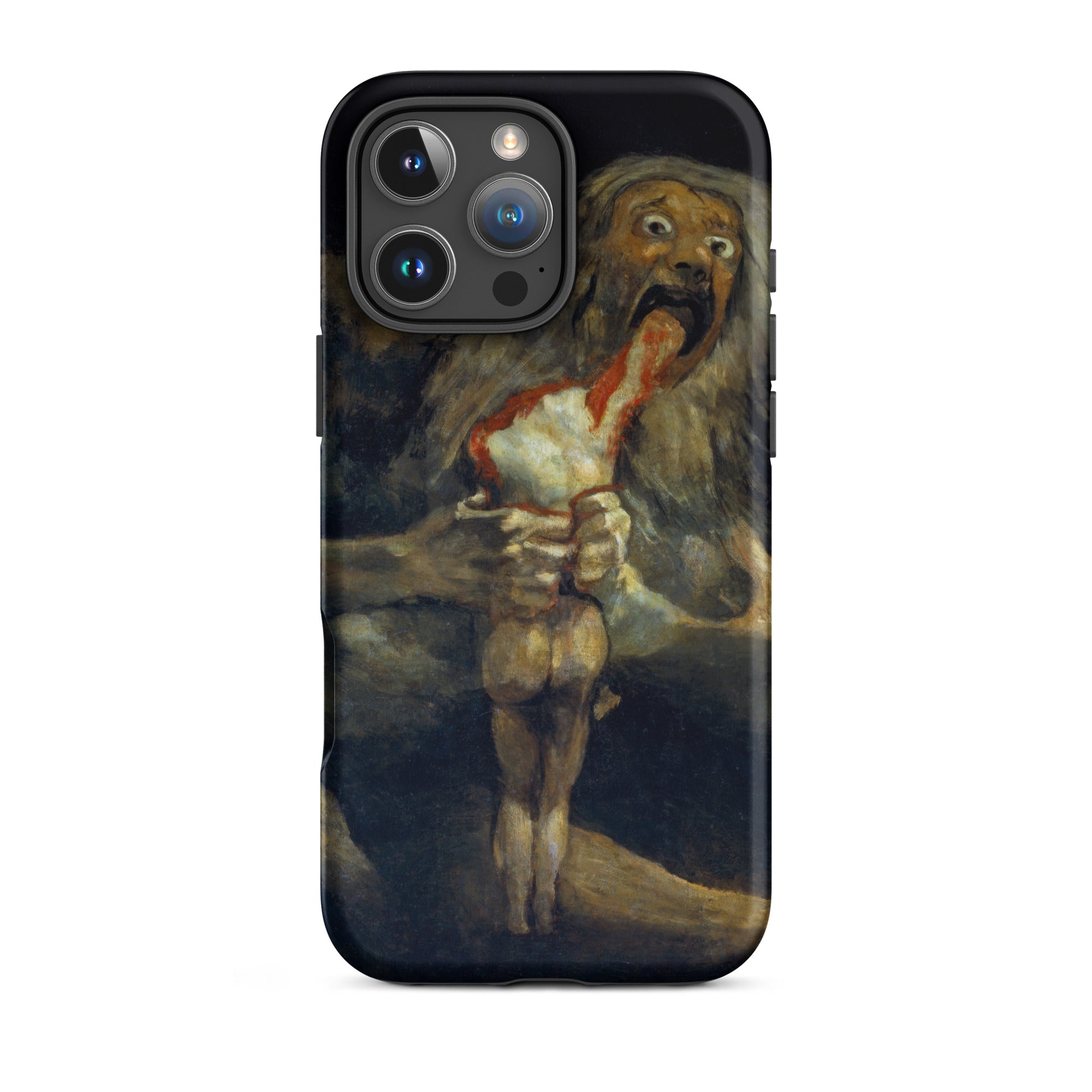 Saturn Devouring His Son - Francisco Goya Iphone Case, 16 Pro Max / Matte, Black-rimmed Phone Case Dark Grotesque Painting Figure