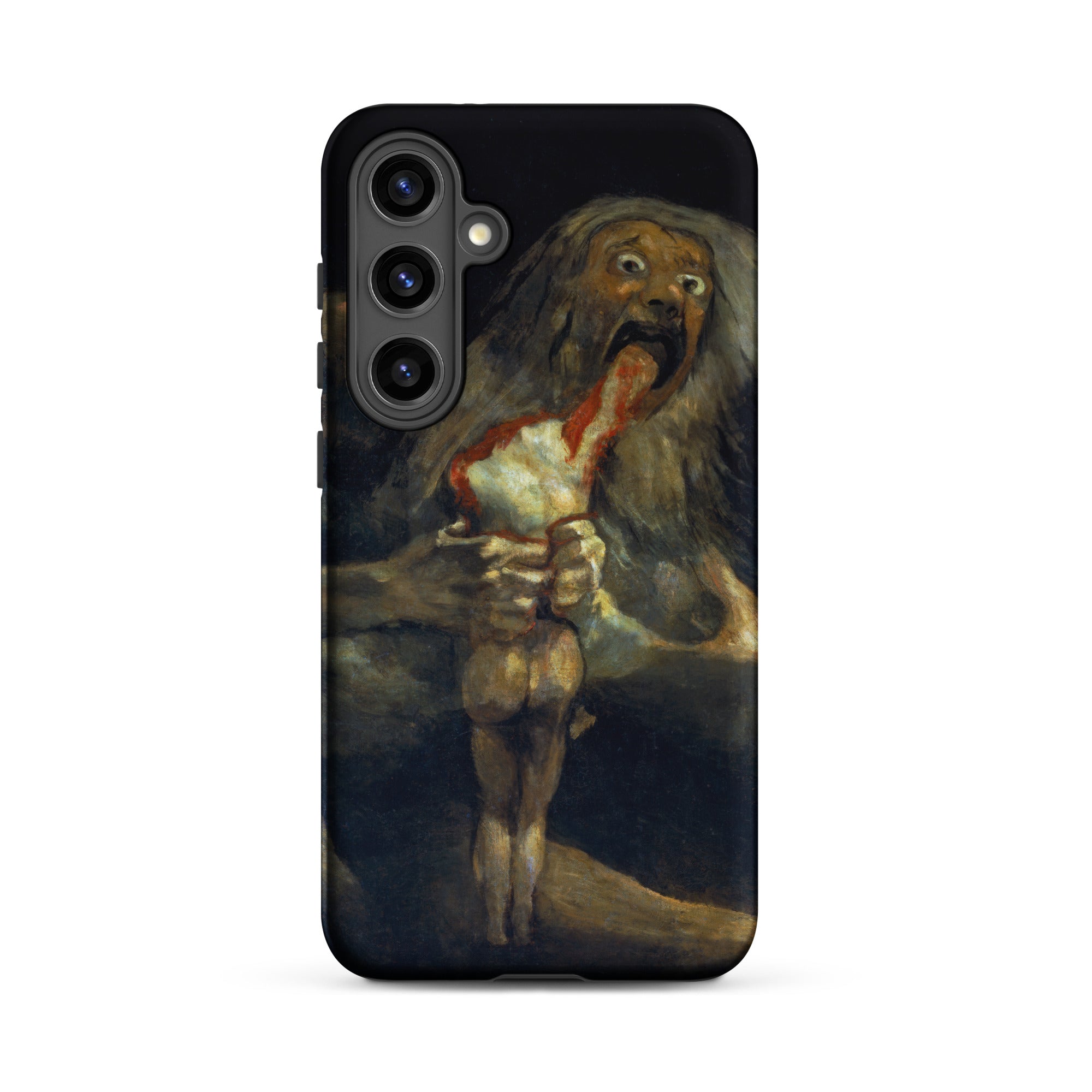 Saturn Devouring His Son - Francisco Goya Samsung Case, Galaxy S24 Plus / Matte, Black Smartphone Case Goya’s Saturn Son Painting