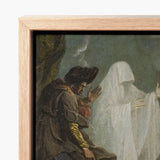 Framed Canvas Print Classical Painting Man Dark Clothing Benjamin West Art, Moonlight Breaks, Witch’s Gesture