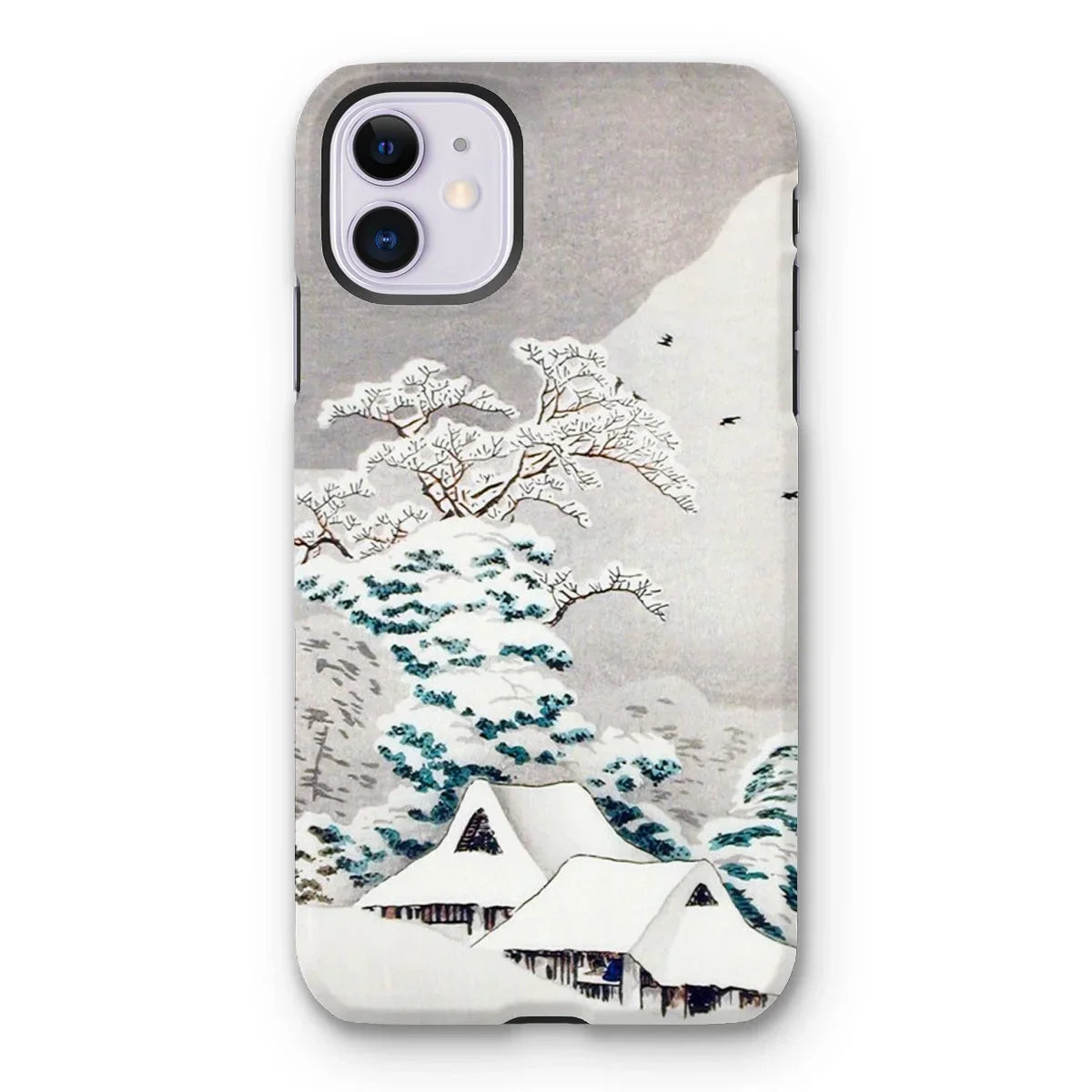 Sawatari in Snow - Hiroaki Takahashi Iphone Case, 11 / Matte, Iphone Case Japanese Winter Landscape Artwork Snow-covered Houses