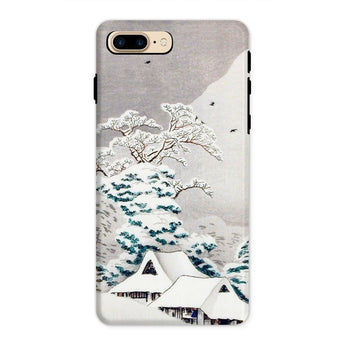 Sawatari in Snow - Hiroaki Takahashi Iphone Case, 8 Plus / Matte, Phone Case Japanese Winter Landscape Snow-covered Houses Trees