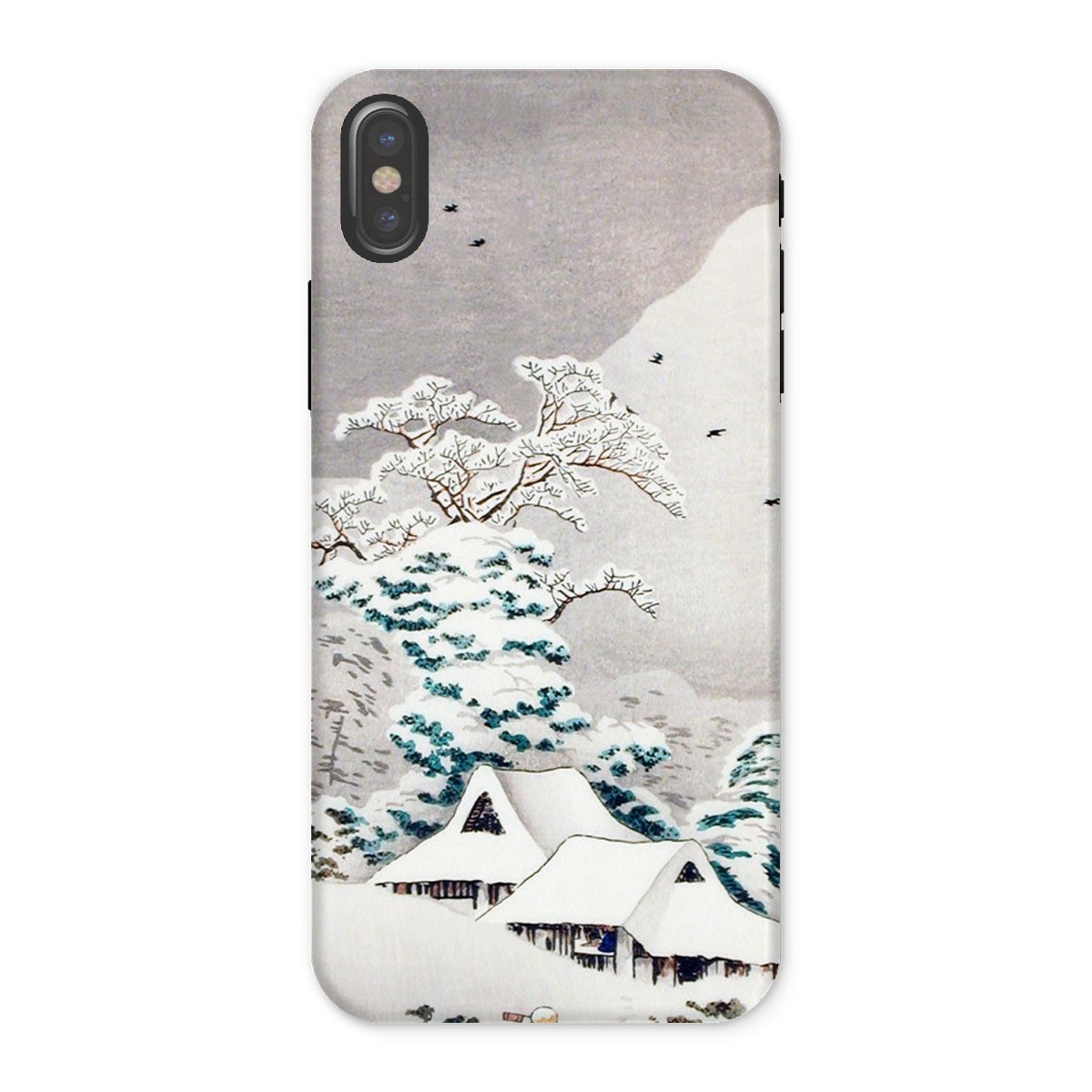 Sawatari in Snow Hiroaki Takahashi Iphone Case, x / Matte, Phone Case Japanese Winter Landscape Snow Covered Houses Trees