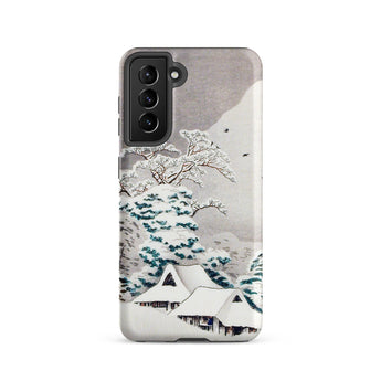 Sawatari in Snow - Hiroaki Takahashi Samsung Case, Galaxy S21 / Matte, White Smartphone Case Japanese-style Winter Landscape Snow-covered