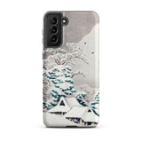 Sawatari in Snow - Hiroaki Takahashi Samsung Case, Galaxy S21 Plus / Matte, Smartphone Case Winter Landscape Snow-covered Trees Houses