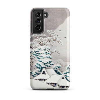Sawatari in Snow - Hiroaki Takahashi Samsung Case, Galaxy S21 Plus / Matte, Smartphone Case Winter Landscape Snow-covered Trees Houses