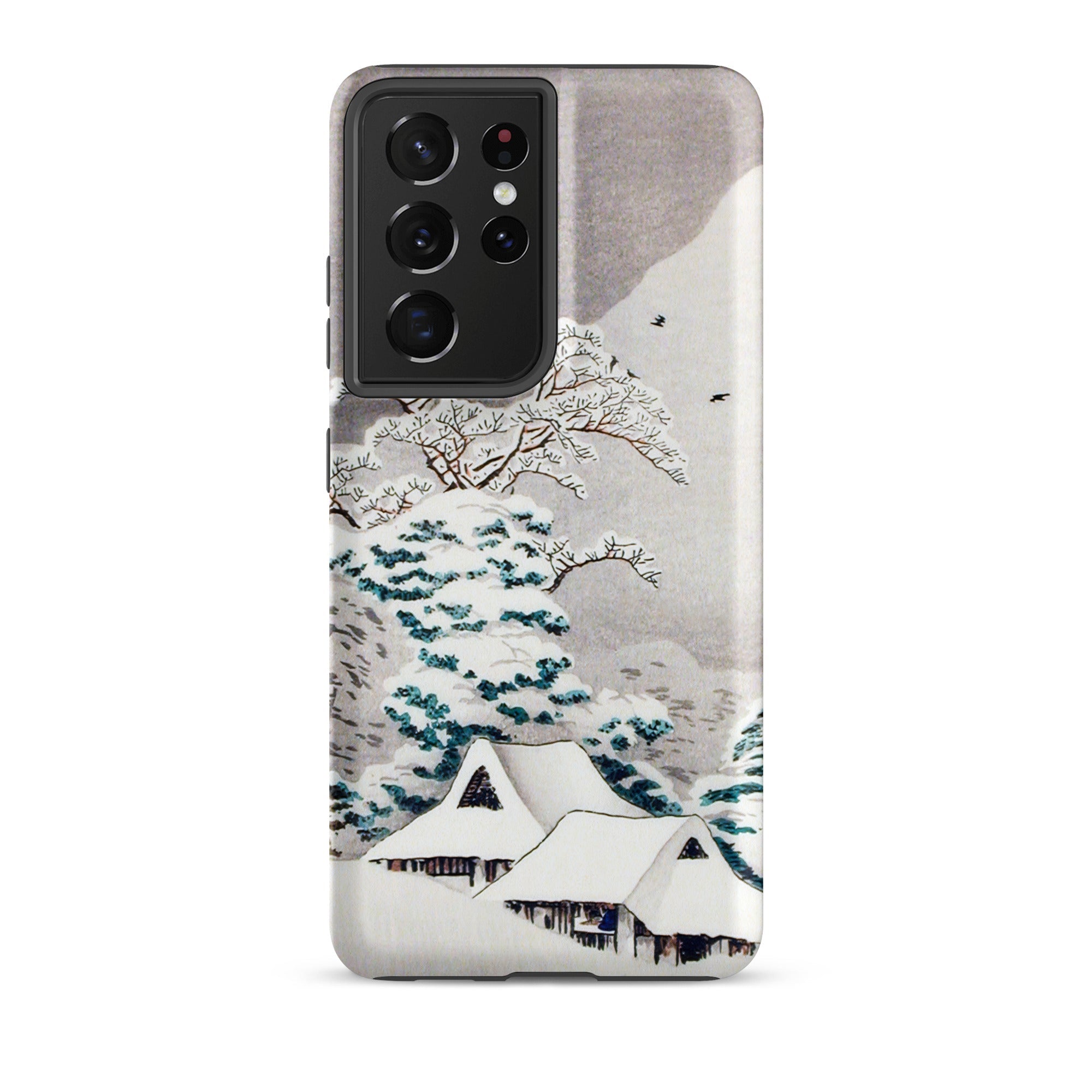 Sawatari in Snow Hiroaki Takahashi Samsung Case, Galaxy S21 Ultra / Matte, Smartphone Case Winter Landscape Design Snow Covered Trees Houses