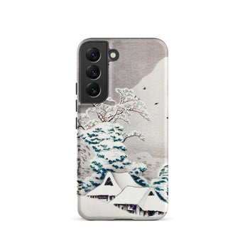 Sawatari in Snow - Hiroaki Takahashi Samsung Case, Galaxy S22 / Matte, Smartphone Case Winter Landscape Design Snow-covered Trees Houses