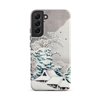 Sawatari in Snow - Hiroaki Takahashi Samsung Case, Galaxy S22 Plus / Matte, Phone Case Serene Winter Landscape Snow-covered Trees Houses
