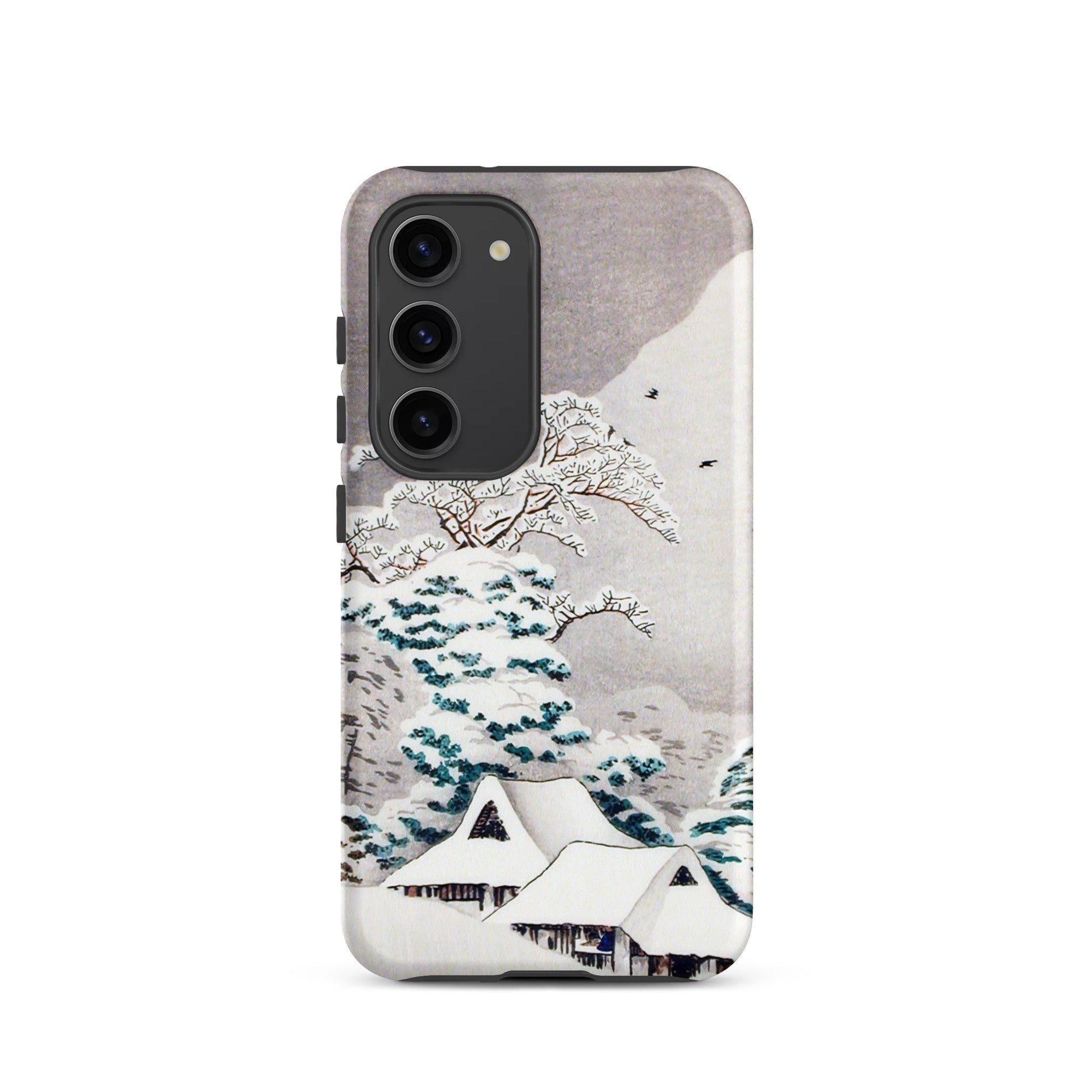 Sawatari in Snow Hiroaki Takahashi Samsung Case, Galaxy S23 / Matte, Smartphone Case Winter Landscape Snow Covered Trees Houses