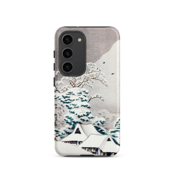 Sawatari in Snow - Hiroaki Takahashi Samsung Case, Galaxy S23 / Matte, Smartphone Case Winter Landscape Snow-covered Trees Houses