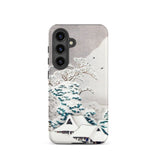 Sawatari in Snow - Hiroaki Takahashi Samsung Case, Galaxy S24 / Matte, Smartphone Case Winter Landscape Snow-covered Trees Houses