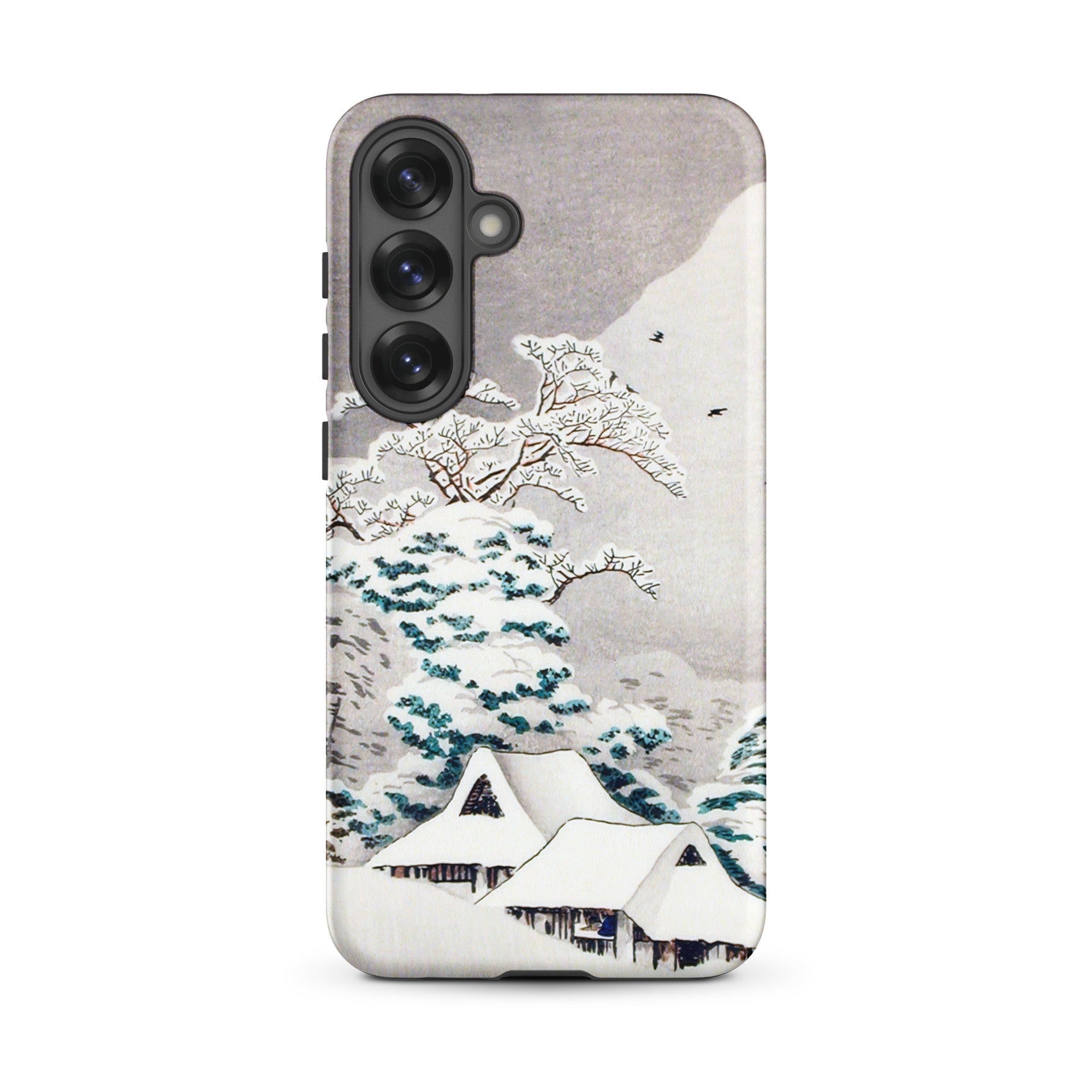 Sawatari in Snow Hiroaki Takahashi Samsung Case, Galaxy S25 Plus / Matte, Smartphone Case Snowy Winter Landscape Houses Trees