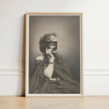 Scherzo Di Follia - Pierre-louis Pierson Art Print / Canvas Vintage-style Black-and-white Portrait Light Wood Frame Elegantly, Small Black