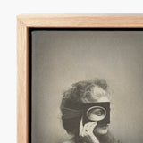 Scherzo Di Follia - Pierre-louis Pierson Art Print / Canvas Framed Black-and-white Photographic Woman Curly Hair Glass, Small Black