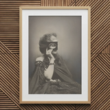 Scherzo Di Follia - Pierre-louis Pierson Art Print / Canvas Framed Black-and-white Portrait Woman Ornate Dress Glass Eye Scherzo Follia,