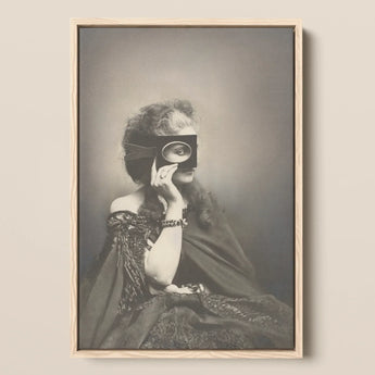 Scherzo Di Follia - Pierre-louis Pierson Art Print / Canvas Framed Black-and-white Portrait Woman Vintage Attire Glass Eye Scherzo Follia,