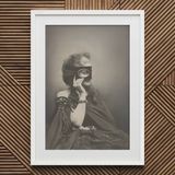 Scherzo Di Follia - Pierre-louis Pierson Art Print / Canvas White-framed Black-and-white Photographic Print Woman Vintage Attire Glass