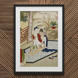 Scholar and Actor - F. M. Bertholet Collection Art Print, 20x30’’ / 51x76cm / Black Frame / 2’’ Matboard, Framed Asian Erotic Painting