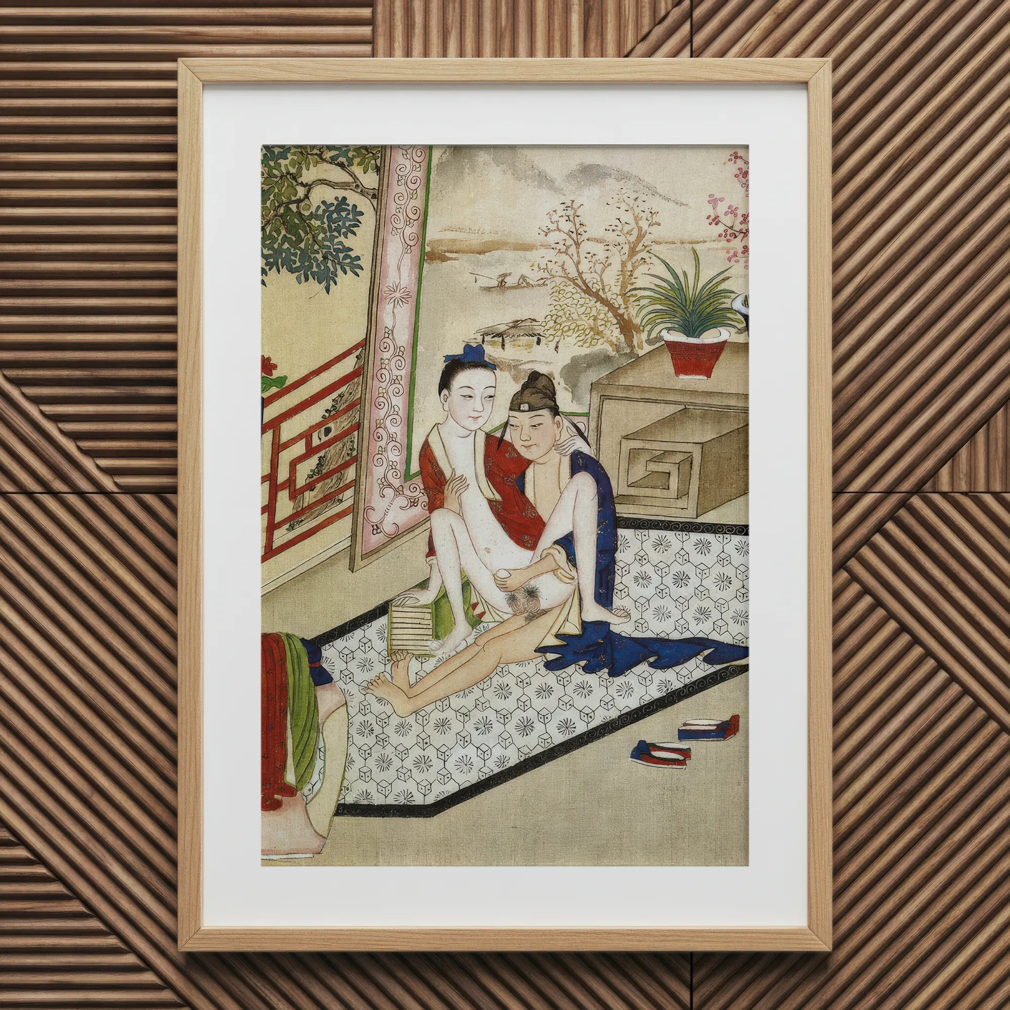 Scholar and Actor - F. M. Bertholet Collection Art Print, 20x30’’ / 51x76cm / Natural Frame / 2’’ Matboard, Framed Colorful Painting Two