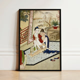 Scholar and Actor - Chinese Homoerotic Art Print / Canvas Framed Traditional East Asian-style Painting Two Figures Indoor Bertholet