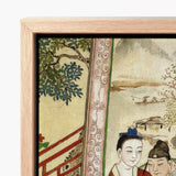 Scholar and Actor - Chinese Homoerotic Art Print / Canvas Framed Traditional East Asian Painting Delicate Ink Color Bertholet Collection,