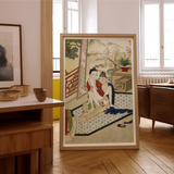 Scholar and Actor - Chinese Homoerotic Art Print / Canvas Framed Traditional East Asian-style Painting Two Figures Intimate Bertholet