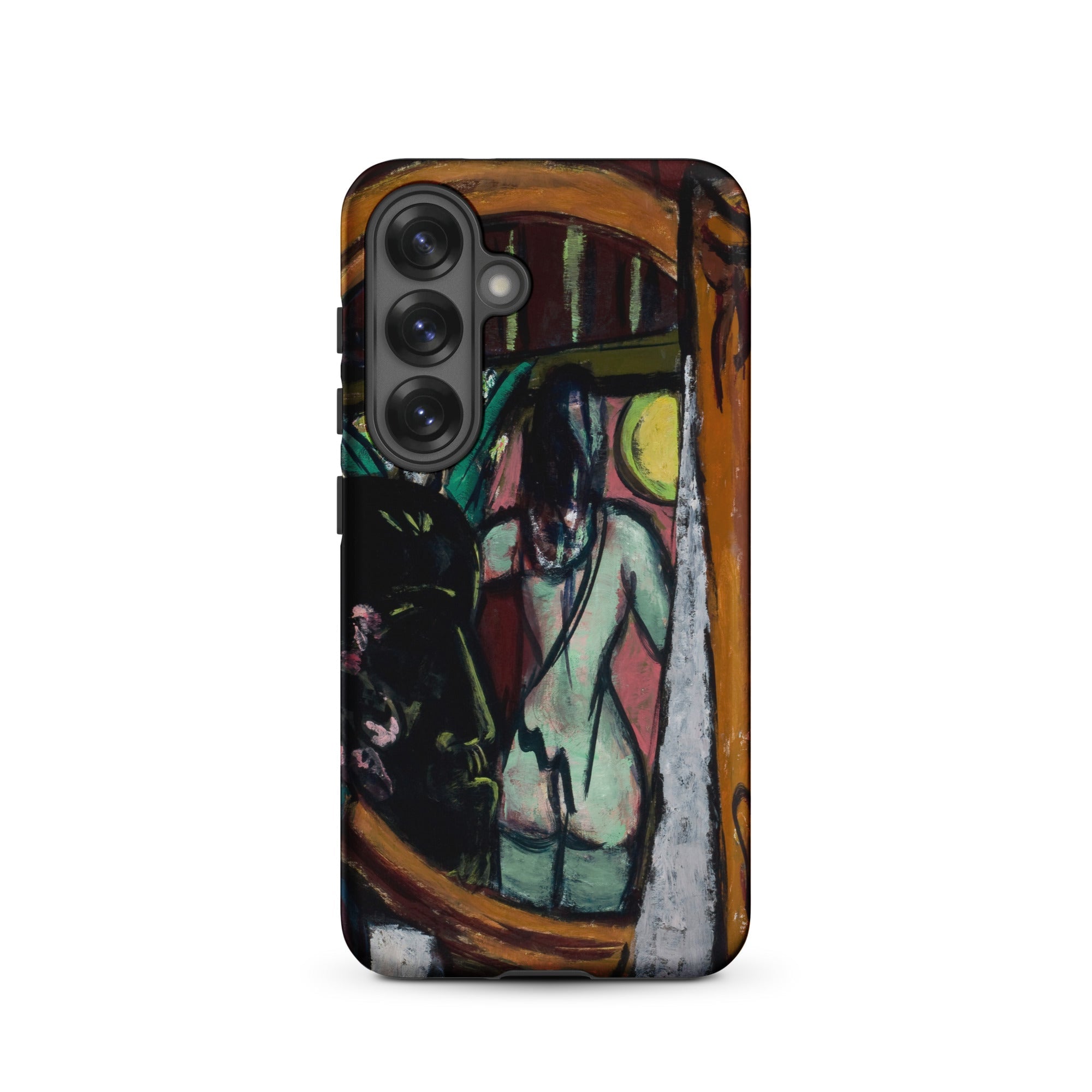 Sculptor’s Studio Max Beckmann Samsung Case, Galaxy S25 / Matte, Black Phone Case Abstract Painting Nude Figure Moon