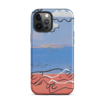 He and Sea Beach - Mikulas Galanda Iphone Case, 12 Pro Max / Matte, Painted Beach Scene Phone Case