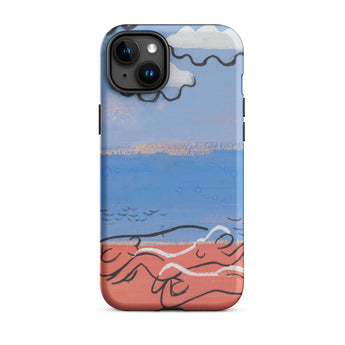 He and Sea Beach - Mikulas Galanda Iphone Case, 15 Plus / Matte, Artistic Beach Scene Phone Case