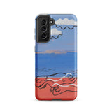 He and Sea Beach - Mikulas Galanda Samsung Case, Galaxy S21 / Matte, Smartphone Case Colorful Abstract Design Beach Scene