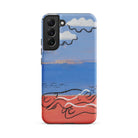 He and Sea Beach Mikulas Galanda Samsung Case, Galaxy S22 Plus / Matte, Blue Red Smartphone Case Landscape Design