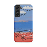 He and Sea Beach - Mikulas Galanda Samsung Case, Galaxy S22 Plus / Matte, Blue Red Smartphone Case Landscape Design