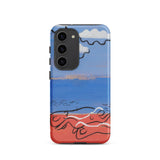 He and Sea Beach - Mikulas Galanda Samsung Case, Galaxy S23 / Matte, Smartphone Case Scenic Design Beach People Blue Sky