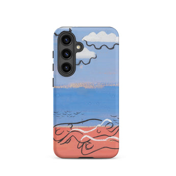He and Sea Beach - Mikulas Galanda Samsung Case, Galaxy S24 / Matte, Phone Case Painted Landscape Design Beach Scene