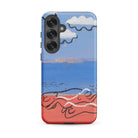 He and Sea Beach Mikulas Galanda Samsung Case, Galaxy S25 Plus / Matte, Smartphone Case Painted Landscape Design Blue Sky Clouds