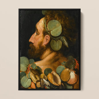 Sea God - Frans Floris Flemish Renaissance Art Print / Canvas, 12x16’’ / 31x41cm / Black Frame, Posters Prints & Visual Artwork, Toby Leon