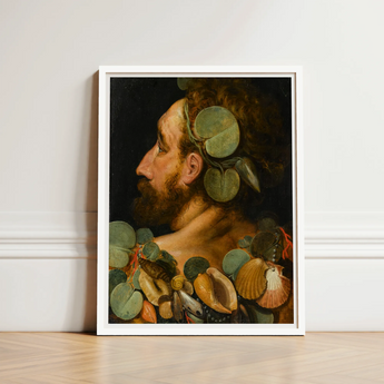 Sea God - Frans Floris Flemish Renaissance Art Print / Canvas Framed Classical Portrait Bearded Man Profile Adorned Floris’, Charm Meets