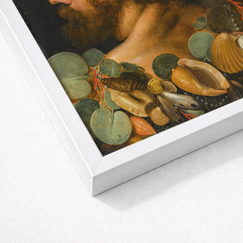 Sea God - Frans Floris Flemish Renaissance Art Print / Canvas White Framed Classical Painting Bearded Man Floris’, Charm Meets